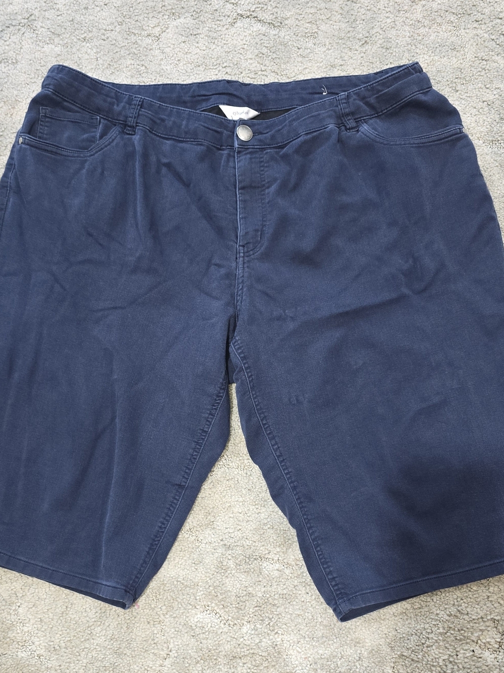 CJ Banks Womans 22W Dark Navy Flat-Front Shorts *0139